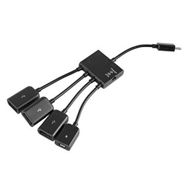 Imagem de Cabo divisor micro USB OTG Power Enhancer, cabo host de carregamento, adaptador conversor de leitor de cartão