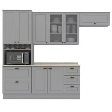 Imagem de Cozinha Modulada 5 Pecas 272 Cm Ce171 Americana Cinza Calcare Henn Cinza Calcare