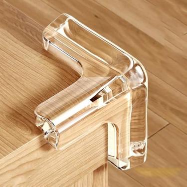 Imagem de Protetores de canto - Protetor de canto para móveis e amortecedores de segurança de borda para cobrir bordas afiadas de móveis e mesa, em forma de T (pacote com 12)