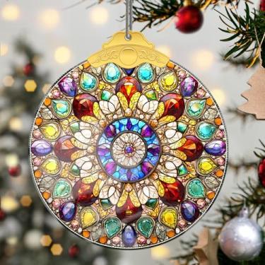 Imagem de Enfeites de Natal, flores de cristal, enfeites de árvore de Natal feitos à mão, decoração de carro e casa - presentes de Natal, decoração de artesanato em acrílico, ideias de troca de presentes para