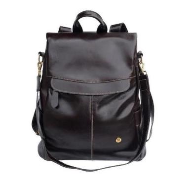 Imagem de Bolsa Mochila Feminina De Couro Legitimo Média Original - Gaios Empori