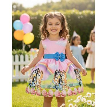 Imagem de Vestido Infantil Bluey Bingo E Família Festa Aniversário - Pequenos En