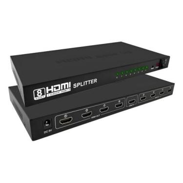 Imagem de Splitter Hdmi 18 4k Distribuidor De Sinal 8 Telas Para Tvs Monitor - T