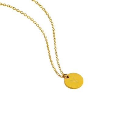 Imagem de 1 colar redondo de letras com acabamento brilhante banhado a prata para mulheres, joia fina, presente para mamãe, 45cm, Cobre, Sem Pedra Preciosa