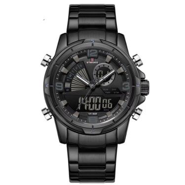 Imagem de Relógio De Pulso Eletrônico Quartzo Design Luminoso à Prova D´agua Esportivo Preto