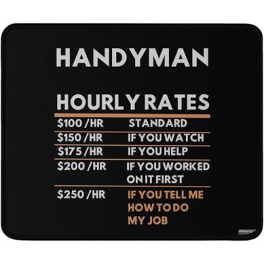 Imagem de Tapete de mouse Handyman com taxas horárias, mousepad preto para jogos 24 x 19 cm