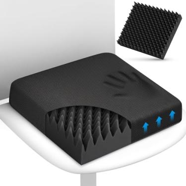 Imagem de Geiserailie Almofada para cadeira de ovo com capa antiderrapante, conjunto de almofadas de espuma para cadeiras, almofadas reclináveis de assento de espuma, almofadas de 10 cm de espessura, acessórios