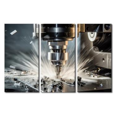 Imagem de Arte emoldurada decoração de parede fabricação industrial pinturas de arte em tela de metal decoração de parede impressão em tela de fábrica arte de parede 3 peças arte de parede sala de estar arte de