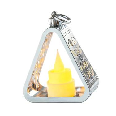 Imagem de FashionCha Luminária de cabeceira criativa, luminária de mesa triangular para criar um ambiente aconchegante, ideal para leitura, Prata