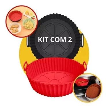 Imagem de 2X Kit 2 Cestos De Forma De Silicone Airfryer Protetor Forro