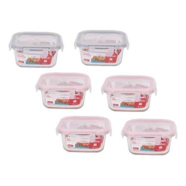 Imagem de Conjunto De Potes De Vidro Hermético 6 Pçs 550ml Marmita - Wellmix
