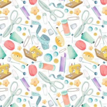 Imagem de Tecido Tricoline Estampa Digital para Costura - Peripan - 50 cm x 150 