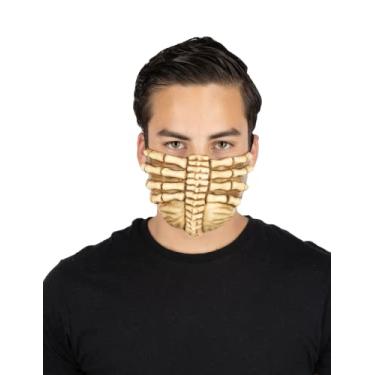 Imagem de Ghoulish Productions Muzzle Invader Mask. Yellow Skelteton in Face Half Latex Mask.Adult One Size Latex Mask. Protective Masks Line. Ideal for Halloween and Parties