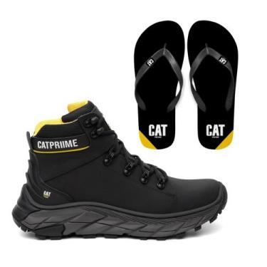 Imagem de Bota Catpriime Coturno Masculina em Couro com c.a 47751 + Chinelo Basi