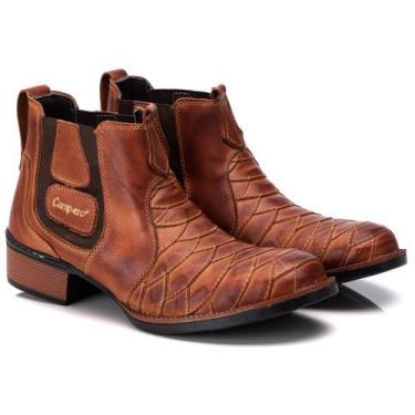 Imagem de Bota Country Masculina Couro Cano Curto Escamada Moderna - Campero, Ma