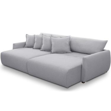 Imagem de Sofá Cama Retrátil 3 Lugares Para Sala De Estar 210cm Sky T03 Linho Cinza - Lyam Decor