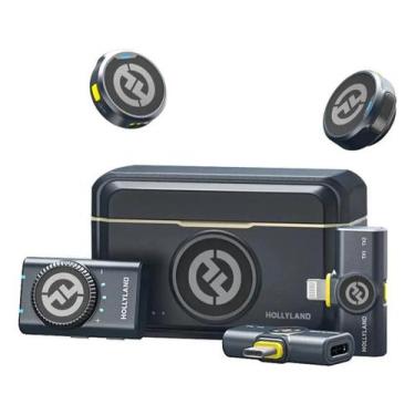 Imagem de Microfone Lapela Duplo Sem Fio Hollyland Lark M2 Combo Preto