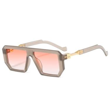 Imagem de Óculos de Sol Degradê Feminino Jelly Color UV400 Masculino para Esportes ao Ar Livre, Corrida e Ciclismo, Cinza e Rosa degradê