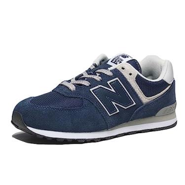 Imagem de New Balance Tênis infantil com cadarço 574 Core, Azul-marinho/branco, 1 Wide Little Kid