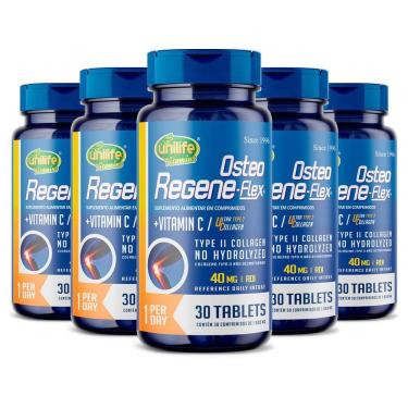 Imagem de Kit 5 Colágeno Tipo 2 Ii 40mg Regeneflex Osteo Unilife