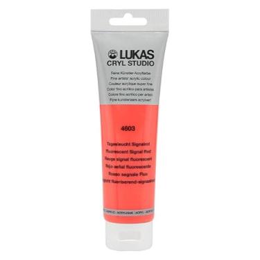 Imagem de Lukas Cryl Studio Artist Acrylics - Qualidade profissional, tintas de secagem rápida - sinal fluorescente vermelho 125 ml tubo