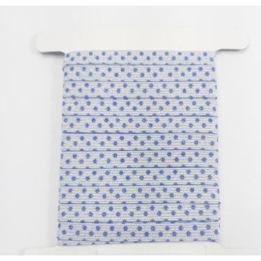 Imagem de 5 metros Elástico Lurex Especial 7mm Poá Branco Azul 3696 005 encadern