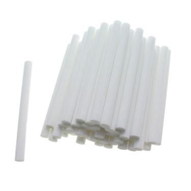 Imagem de RLECS 50 peças, filtro de umidificador, varas de algodão, 8 x 100 mm, fibra branca, absorvente, cotonete, aromaterapia/núcleo de reservatório de óleo eletrônico