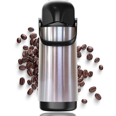 Imagem de Garrafa Térmica Inox 1,8L Bomba Pressão Conserva Líquidos Quente Frio Café Chá Agua Escritório Cozinha Bebidas Alta Durabilidade Eficiência Tampa Pump 1.8L Lúmina Termica para Cafe Inoxidável