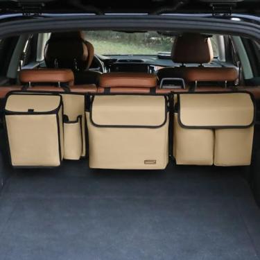 Imagem de MARKSIGN Organizador de porta-malas e banco traseiro de luxo para SUVs e trailers de tamanho médio ou grande, módulos de armazenamento removíveis com cooler embutido, patente pendente