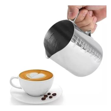 Imagem de Jarra Barista Inox 350 ml Cremeira Americana Leiteira Latte Art para Café