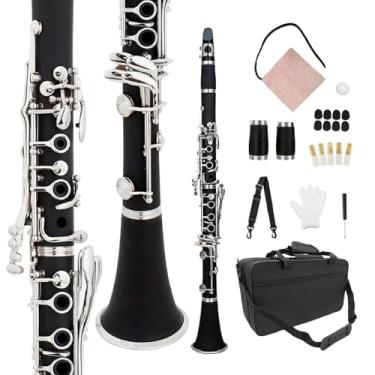 Imagem de YoungMonic Bb Clarinete Preto Ebonite Body Silver Keys Kit Completo para Iniciantes com Bolsa Rígida e Ferramentas de Cuidados Fácil de Aprender, Som Rico para Principiantes e Adultos Prática (q1)