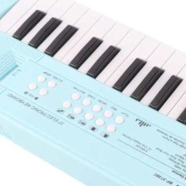Imagem de RiToEasysports Piano Elétrico Portátil de 37 Teclas Com Microfone - Brinquedo de Teclado Educacional para Iniciantes - Seguro e Divertido (Azul)