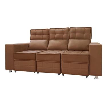 Imagem de Sofá Retrátil E Reclinável 3 Lugares Londres Speciale Home Terracota