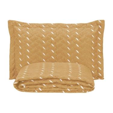Imagem de Cobre Leito Bordado 400 Fios Heitor Solteiro 100% Poliéster - Amarelo