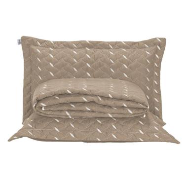 Imagem de Cobre Leito Bordado 400 Fios Heitor Casal Padrão 100% Poliéster - Avelã