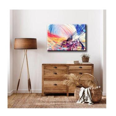 Imagem de Quadro Tendenci Abstrato Colored Borda Infinita Tamanho 90 X 60cm