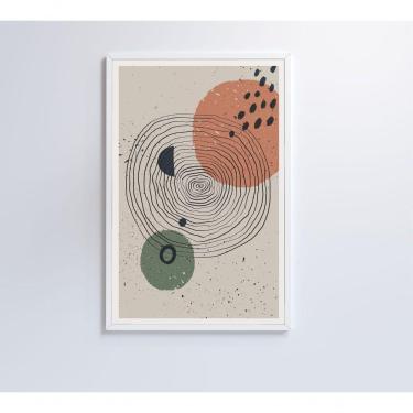 Imagem de Quadro Abstrato Circulo E Pontos 2 60x40 Cm Vidro Impresso