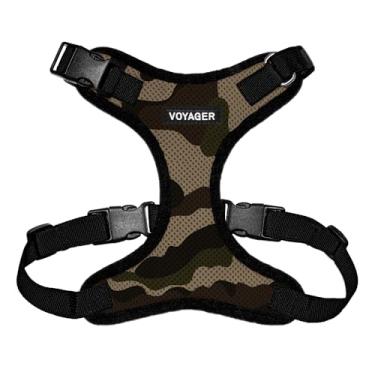 Imagem de Peitoral para animais de estimação Voyager Step-in Lock – malha para todos os climas, arnês ajustável para gatos e cães da Best Pet Supplies – acabamento militar/preto, P