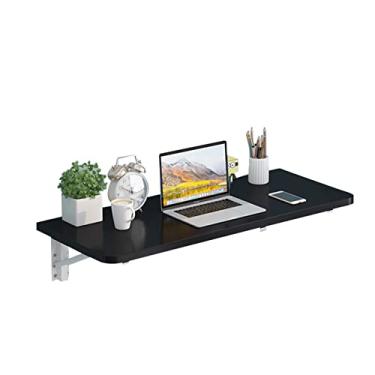 Imagem de Mesa de leitura de estudo com economia de espaço montada na parede, mesa flutuante dobrável para escritório em casa (80 x 20 cm, preto)