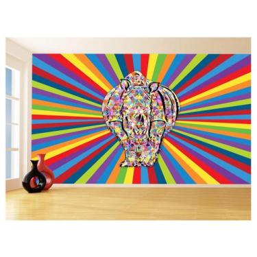 Imagem de Papel De Parede 3D Animais Pop Art Rinoceronte 3,5M Pxa507 - Você Deco