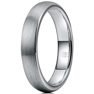 Imagem de Anéis de casamento de tungstênio prateado masculino com três chaves 2 mm, 4 mm, 6 mm, 8 mm, anéis de noivado escovado