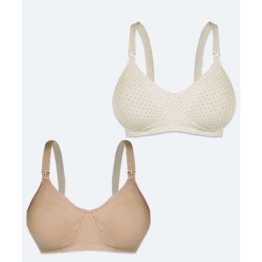 Imagem de Kit Sutiã Amamentação Com Base DelRio-50603, Marrom, Bege, 46