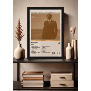Imagem de Quadro Decorativo Akon Freedom (Sepia) Com Vidro Preta Tamanho:21cm x 