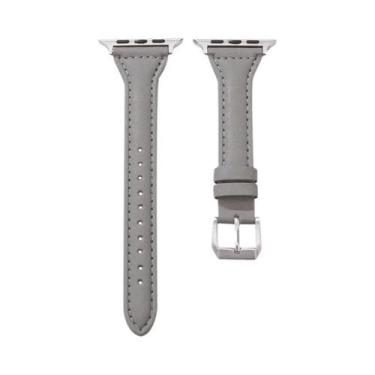 Imagem de Pulseira De Couro Slim Para Apple Watch Band 40mm 41mm 44mm 45mm 42mm 
