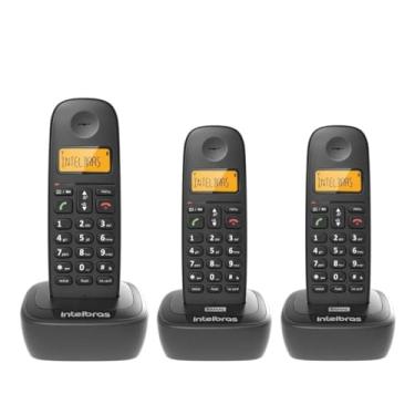 Imagem de Kit telefone residencial escritório ts 2510 + 2 ramais ts 2511 sem fio preto intelbras