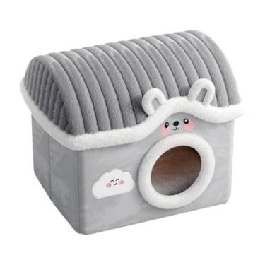 Imagem de WeiLaiKeQi Cama toca para gatos, ideal para animais de pequeno e médio Almofada antiderrapante, macia e quente, removível, perfeita para o inverno. Tapete, Cinza, Xl