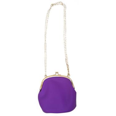 Imagem de Bolsa Silicone Tiracolo Vintage Roxa Com Corrente Dourada