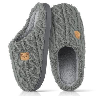 Imagem de Pantufa Chinelo Adulto Antiderrapante Pelúcia Masculina e Feminina Chinelo Peluciada Térmica Inverno Confortável Cinza 41/42