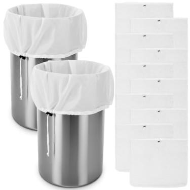 Imagem de Pacote com 10 sacos de fermentação reutilizáveis extra grandes 66 x 55 cm saco de filtro de malha fina reutilizável para cerveja caseira lúpulo grãos vinho abelha fazer maçã vinho prensa cordão para