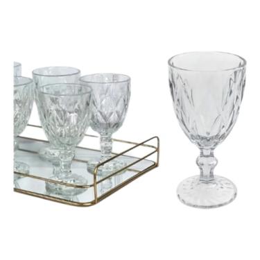 Imagem de Kit 4 Taças de Vidro 330ml Diamond – Design Moderno e Lapidação Premium